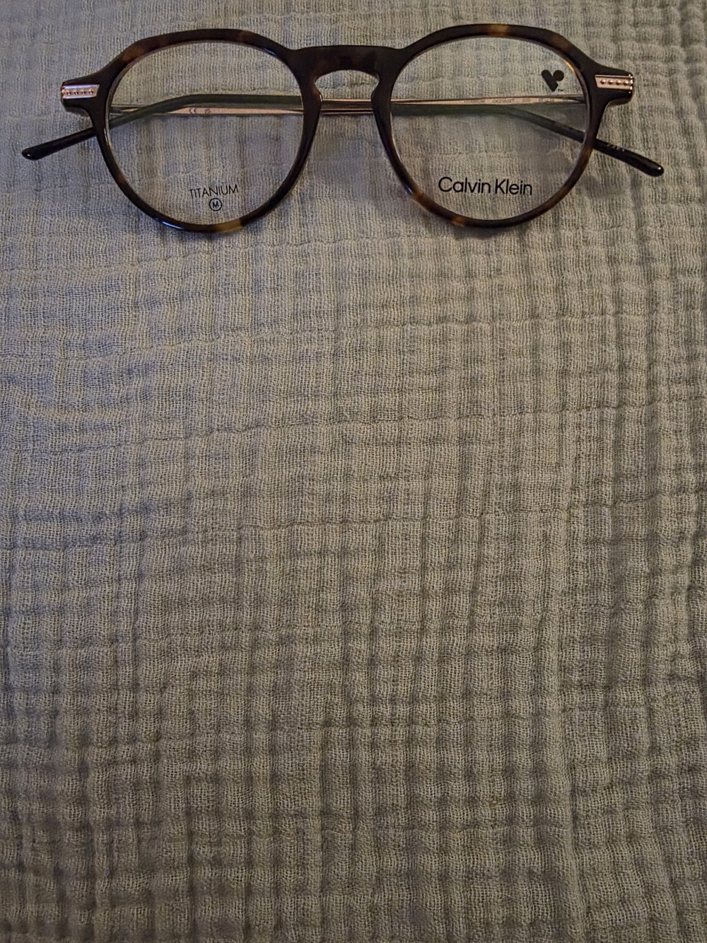 Calvin Klein CK23532T titanium tortoise round glasses brown plastic